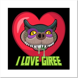 I Love Giree - Red & Green Posters and Art